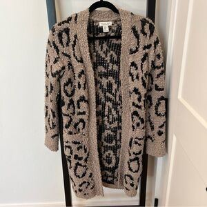 Rachel Zoe Black and Tan Leopard Cardigan